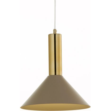 Suspension élégante cône beige et or 1xE27 15W VITRUM GOLD Sigma Lighting (1/3)