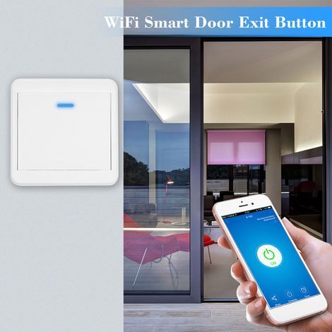 Zoternen Bouton de sortie WiFi, interrupteur sans fil pour serrure électronique, capteur NO COM, système de contrôle d'accès, déclencheur d'alarme d'urgence, application mobile, compatible avec Amazon (1/5)