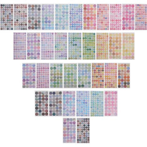 36feuilles Étiquettes Colorées à Pois Ronds Autocollants De Codage Autocollants Circulaires Faciles à Utiliser (1/5)