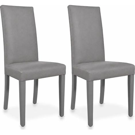 Set 2 sedie rivestite in tessuto grigio Nancy (1/5)
