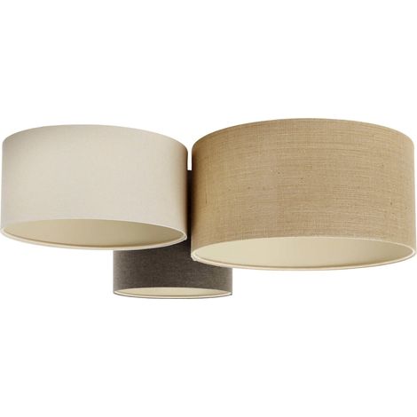 Plafonnier boho élégant tissu crème ambiance chaleureuse salon - beige crème doux (1/5)