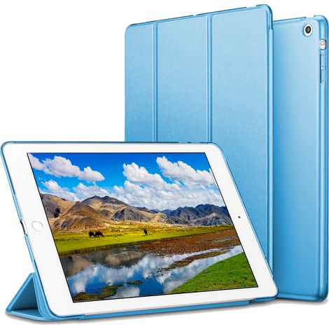 Étui intelligent pour iPad Air 2, coque arrière translucide givrée avec fermeture magnétique et fonction veille/réveil automatique (1/5)