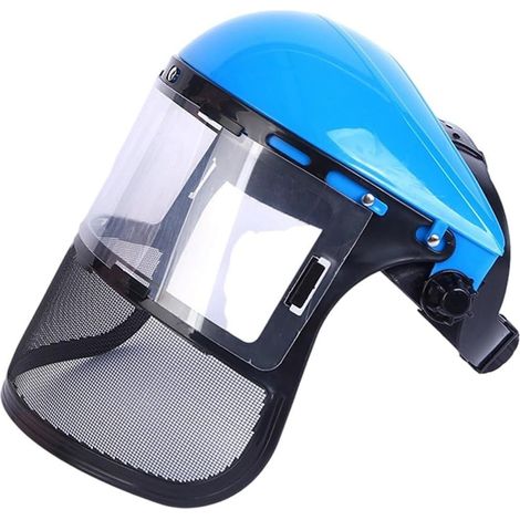 Casco per tosaerba, maschera protettiva in PVC montata sulla testa, maschera a rete integrale per tosaerba, protezione forestale (1/5)