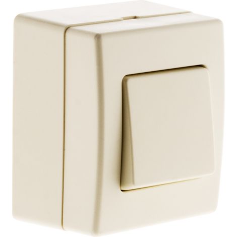 Zenitech – Bouton poussoir 10A saillie – Couleur blanche – Installation facile avec bornes à vis – Compatible avec moulures standard (1/5)