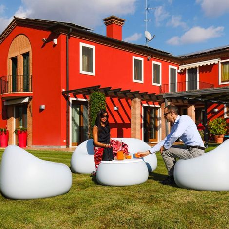 2-Sitzer Outdoor-Sofa Design Polyethylen Garten Terrasse Gumball D1 Farbe: Weiß (1/5)