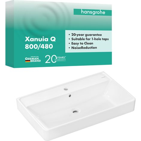 Hansgrohe Xanuia Q Lavabo 800/480 con orificio para grifo y rebosadero, 60225450 (1/5)
