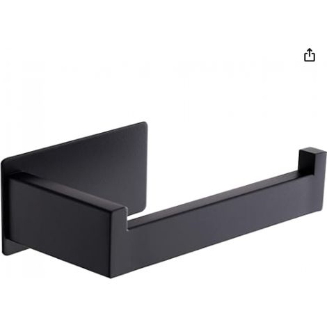 Porte-papier hygiénique - noir - 16 x 10 x 8,2 cm - autocollant - porte-rouleau de papier hygiénique - acier inoxydable - porte-essuie-tout