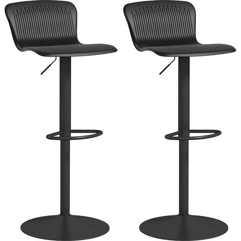 Lot de 2 tabourets de bar réglables SAVANAH noirs (1/5)