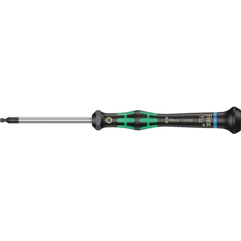 Wera, 2052 Giravite esagonale con sfera per l'elettronica, 3/32 pollice x 60 mm (1/5)