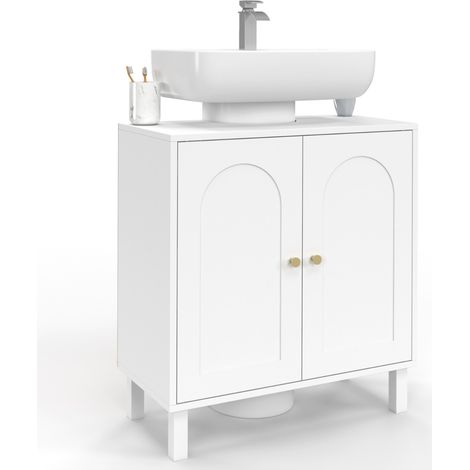 Meuble sous lavabo salle de bain ARSENE design arche bois blanc