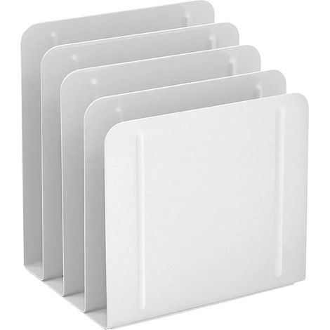 Trieur Vertical Métallique à 4 Sections, Organisateur de Dossiers de Bureau, Solution Compacte et Efficace pour Papiers et Dossiers – Couleur Blanc (1/5)
