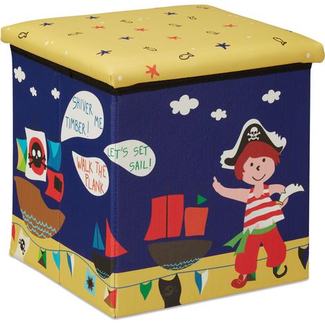 Set di 1 sgabello pouf bambini mobile contenitore decorativo 31 x 31 x 31 cm in MDF rosa 130009576