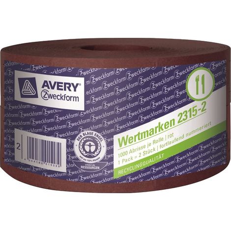 2x Rolle Bier-Marke 57x30mm Rot 2000 Abrisse (1/3)