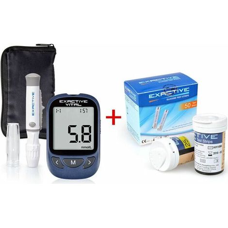 Kit de test de glycémie, lecteur de glycémie pour diabète avec 50 bandelettes de test