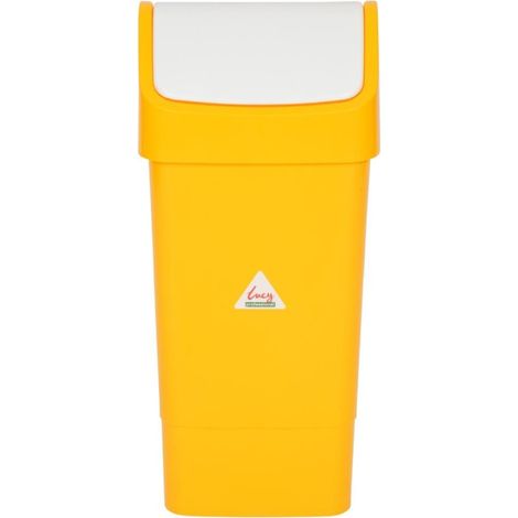 Poubelle polypropylène à couvercle battant SYR jaune 50L - 330 x 320 x 710 mm - SCOT YOUNG (1/5)