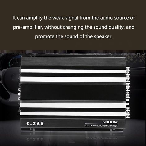 Amplificateur audio de voiture à 4 canaux Ampli haute puissance 5800W. Pièce de modification à 4 voies (1/5)