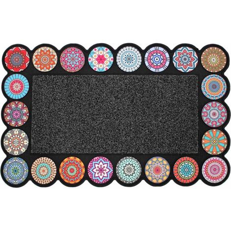 Tapis d'Entrée Imprimé "Rosacolor" 45x75cm Multicolore (1/2)