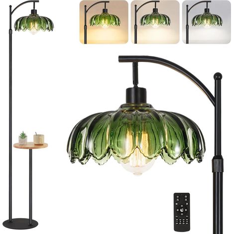 KZT Vintage Floor Lamp with Shelves E27 Living Room Floor Lamp with Glass Shade (1/5)