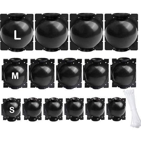 Lot de 15 boîtes à racines de plantes, appareil d'enracinement réutilisable, balle de multiplication haute pression pour arbres, fleurs, jardin, sol, boîte de greffage, noir (1/5)