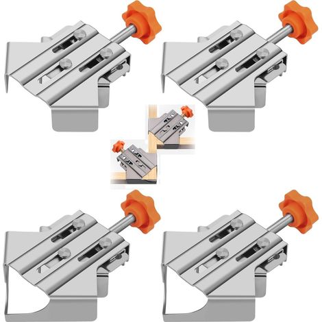 Serre-joints d'angle à 90° pour menuiserie, en acier inoxydable, pour fixation de cadres et d'armoires (1/5)
