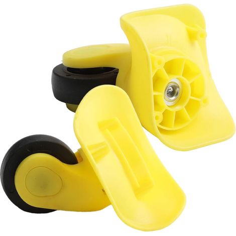 Juego de ruedas de repuesto para maletas con ruedas - 1 par de ruedas de plástico ligeras para un reemplazo rápido - Amarillo - Talla S