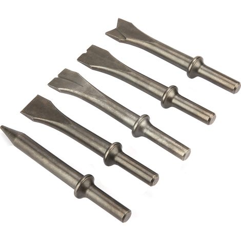 Jeu de 5 burins pour marteau pneumatique, jeu de forets pour marteau pneumatique 150/190/250