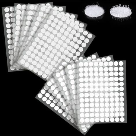 1080 x rayures rondes, double face 540 paires de crochets et boucles adhésifs Velcro de 10 mm pour les rayures pour le bricolage, l'artisanat et plus encore