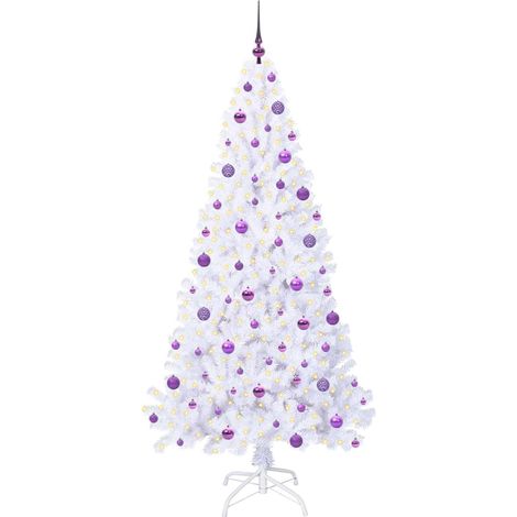 Sapin de Noël artificiel avec 300 LED Blanc 210 cm PVC et Acier (1/5)