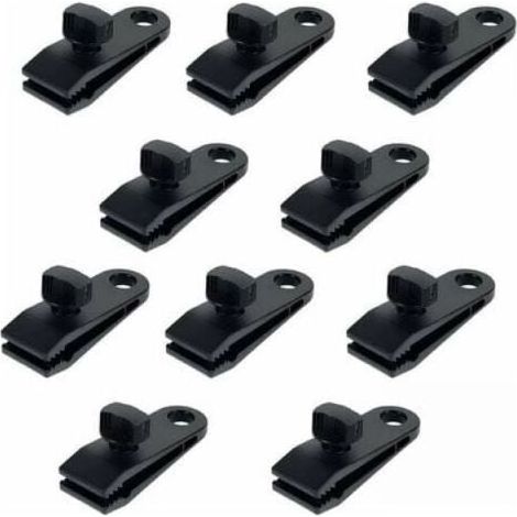10 Pcs Clips de Tente en Plastique Clips de Bâche Sécurise Multifonctions Pinces pour Tente en Nylon Pinces à Bâche pour Camping, Bâches, Caravane, Toile d'Ombrage de Jardin (1/5)