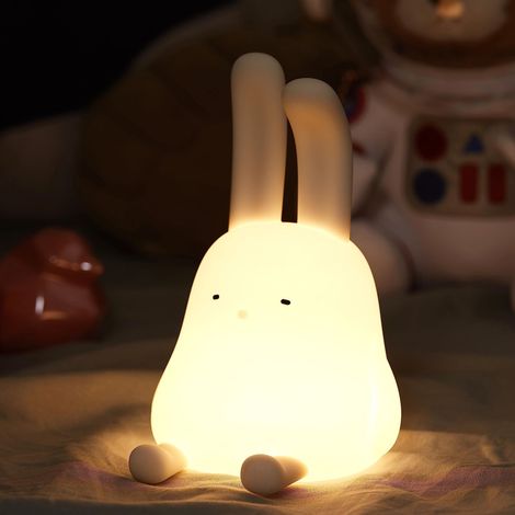 Lumière de nuit pour chambre enfant, veilleuse silicone adulte, lampe animale mignonne à commande tactile, rechargeable et portable, intensité réglable, fonction arrêt différé, suspendue, support télé (1/5)
