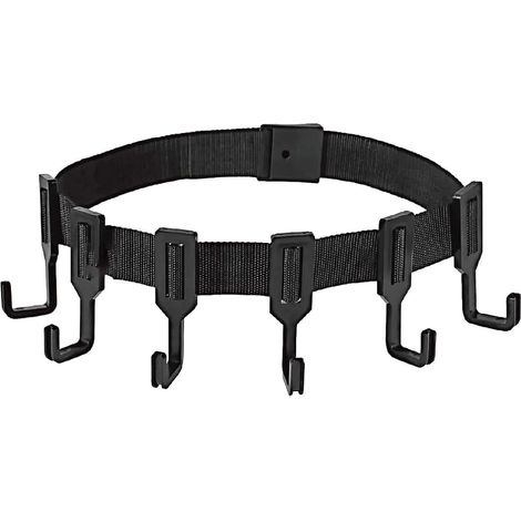 CCYKXA Tree Support Strap, Camping Hook, Equipment Holder, Hunting and Hiking Accessories, Belt Hanger with Hook, 6 Hooks, Black (1/4)