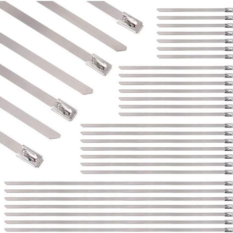Kit de serre-câbles à fermeture Éclair en acier inoxydable avec revêtement en acier inoxydable Assortment Kit