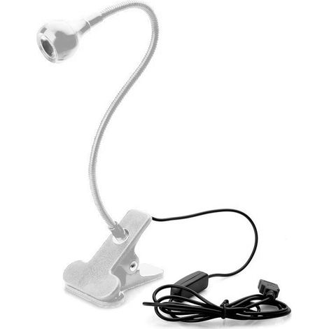 Lampe de lecture à pince, lampe de chevet USB avec 3 modes de couleur et variateur pour une protection optimale des yeux, idéale pour la lecture nocturne. (1/4)
