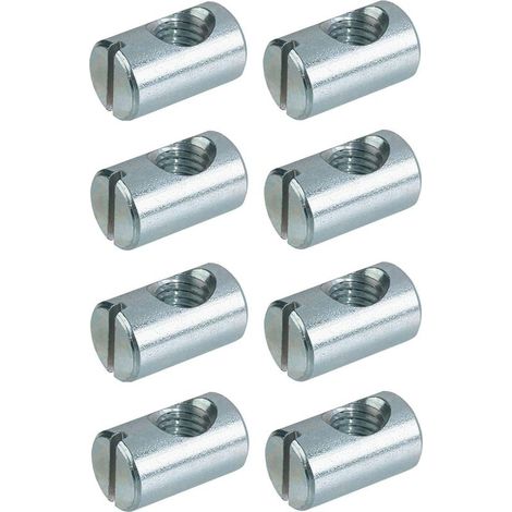 – 8x écrous cylindriques M6 – Acier pour assemblage meuble – Longueur 20mm – Connecteur pour lit bébé, berceau, table, chaise, armoire, étagère (1/2)