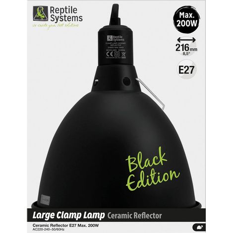 Douille E27 Céramique Avec Réflecteur - 1 Unité - Aluminium Noir - Résistant Chaleur - Pour Lampe Vapeur Mercure - Diamètre 216 Mm (1/5)