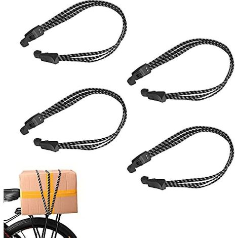 Pack De 4 Sangles D'Arrimage De Vélo Porte-Bagages 3-en-1 Sangle D'Arrimage Porte-Bagages 68-170 Cm Sangles De Bagages Avec Crochets Sangles De Bagages Élastiques Bicycl (1/5)