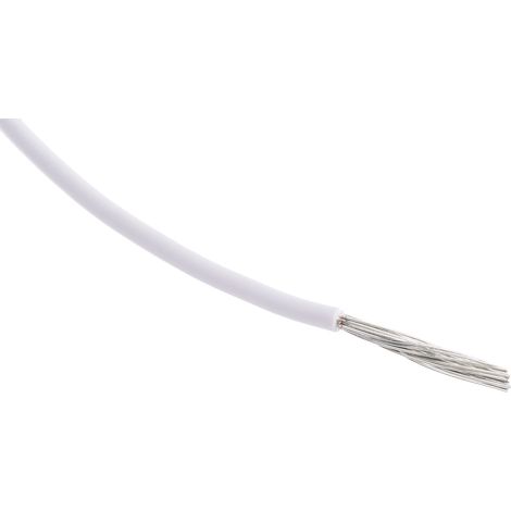 Câble pour environnement difficile RS PRO, 0,6 mm², 20 AWG, +105°C max, PVC Blanc, 100m ( Prix pour Bobine de 100 Mètres )