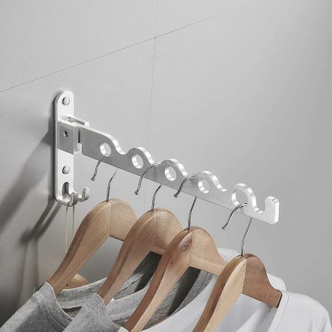 Porte manteau,Porte-vêtements mural pliable et suspendu, gain de place, support de séchage de vêtements avec bras pivotant mat pour placard, manteau, buanderie, organisateur suspendu - RWPorte manteau (1/5)