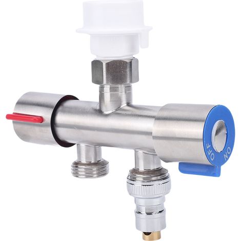 Raccordo a 2 vie G1/2 U in acciaio inox 304, valvola deviatrice a doppio controllo di precisione e a tenuta stagna per lavatrice, cucina e giardino. (1/5)