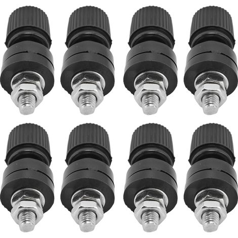 Lot de 10 borniers pour régulateur de tension, bornes de raccordement pour onduleur, vis M6 32 mm, longueur 44 mm, 0 V - 380 V, noir
