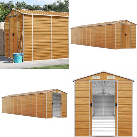 Gerätehaus Hellbraun 191x895x198 cm Verzinkter Stahl - Geräteschuppen - Gartenhaus - Werkzeuglager - Outdoor-Lagerraum - Stauraum - Home & Living (1/5)