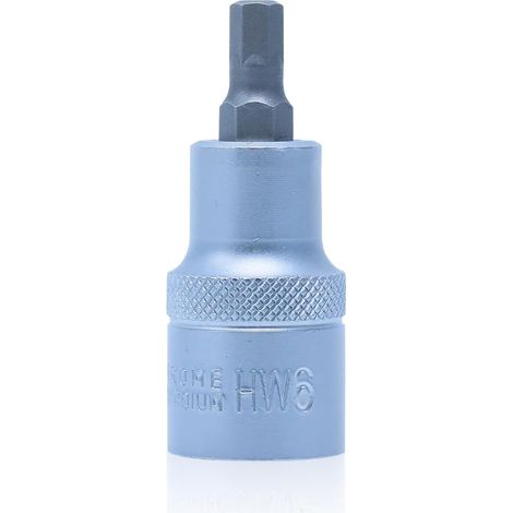 1 Douille Hexagonale 1/2", 6 mm, Acier CR-V S2, 55 mm, Pour Clé à Chocs, Bricolage (1/5)