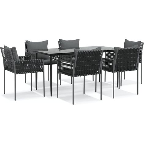 Maison Exclusive - Juego comedor jardín 7 piezas y cojines ratán (1/5)