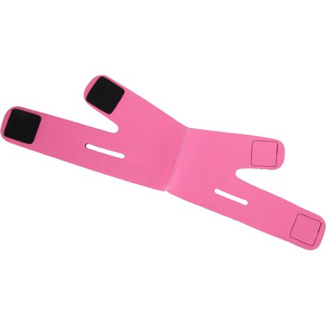 Bandeau Raffermissant Visage - Sangle Redensifiante Anti-Rides et Double Menton (Rose) (1/5)