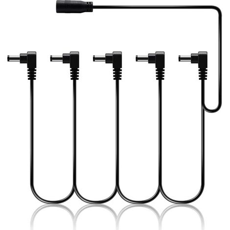 Bloc d'alimentation pour pédale - 9V DC 5 et répartiteur d'alimentation 5 voies avec connecteur à angle droit (1/5)