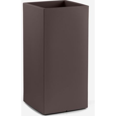 Hohes quadratisches Gartenblumenvase aus Polyethylen Loto - Dunkel Grau (1/3)