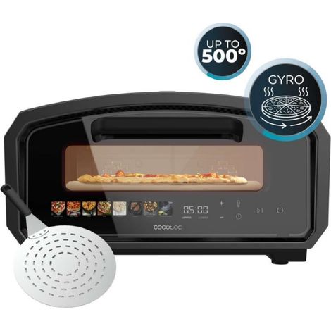 Cecotec Horno Eléctrico para Pizzas Pizza&Co 500 Gyro. Piedra Giratoria Alta Temperatura, Panel Digital Táctil, 8 Menús, 65-500° (1/5)