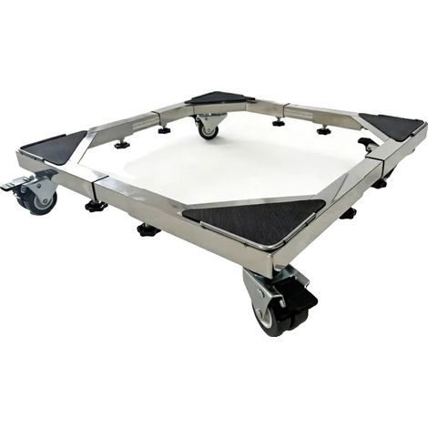 Supporto mobile per lavatrice, in acciaio inossidabile, estensibile, compatibile con tutti i modelli, con ruote girevoli a 360° e piedini antiscivolo in gomma. (1/5)
