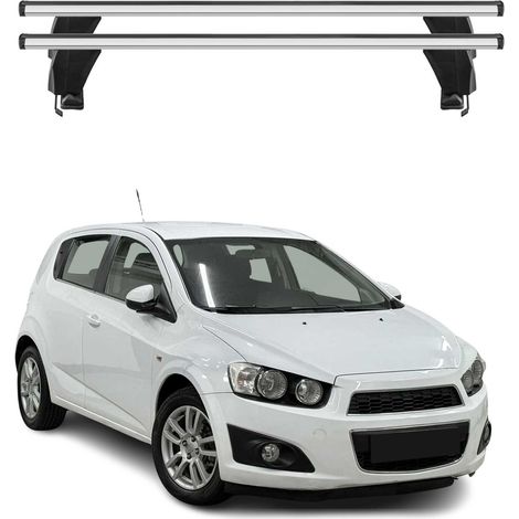 OMAC Dachträger Querträger Alu für Chevrolet Aveo T300 2012-2016 – Abschließbar – T-Nut – City-Crash-getestet – Max. 50 kg Silber (1/5)