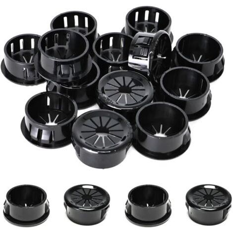 25 passe-câbles, clips de 22 mm de diamètre, passe-câbles ronds en nylon pour câbles de bureau, noirs